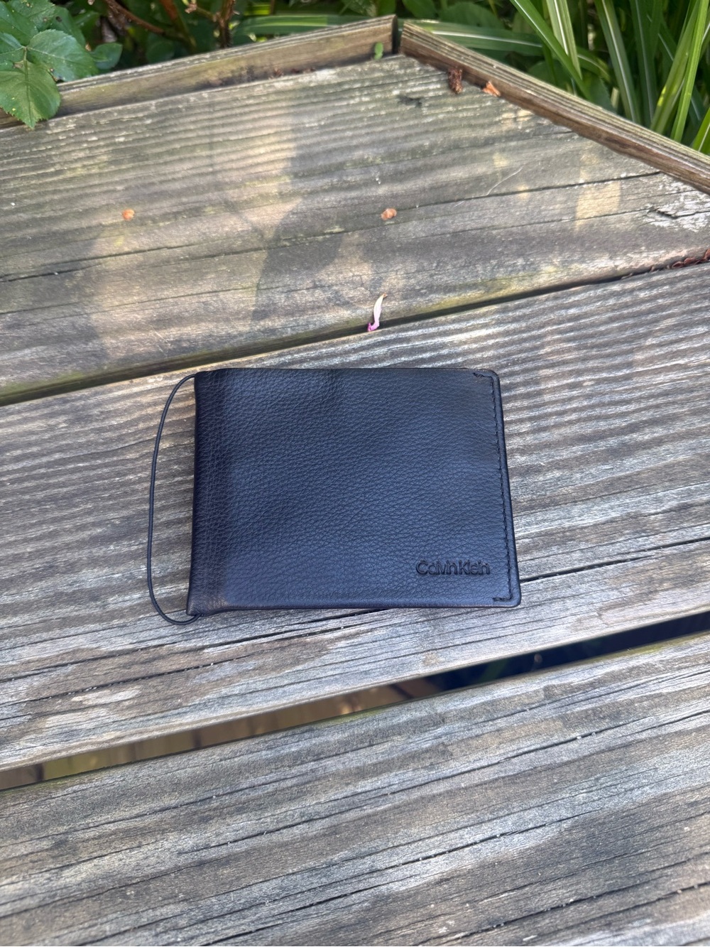 Calvin Klein Black Pebble Leather Card Holder